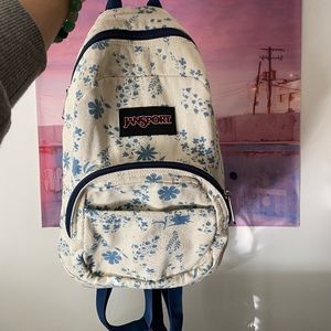 while/blue floral Jansport Mini Backpack